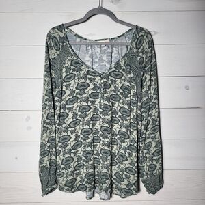 Knox Rose Floral Blouse V-neck Top BOHO Festival.